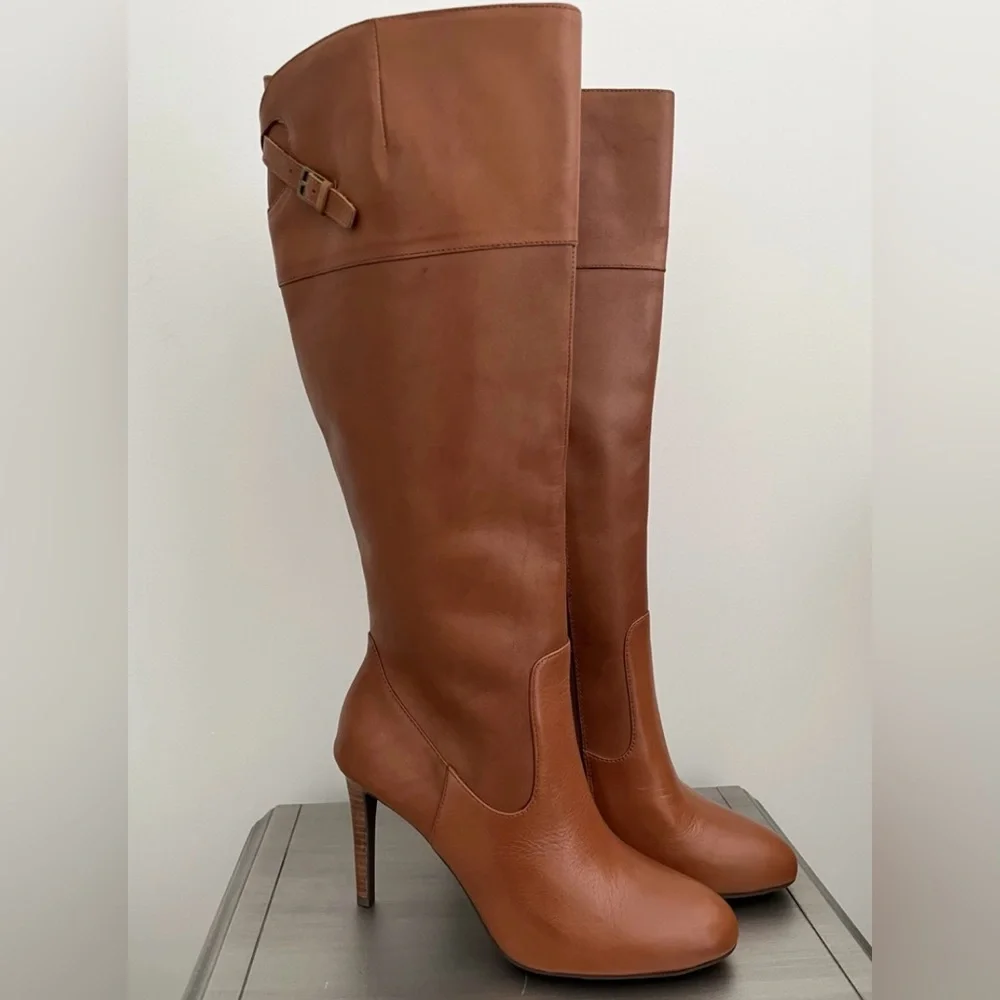 LAUREN Ralph Lauren Brown Leather Knee-High Boots - Picture 3 of 11